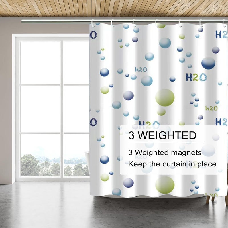 TIKABC Shower Curtain Liner, 4G PEVA Shower Liner, Plastic Waterproof Shower Curtains, 72x72 inch with Grommet Holes 3 Magnetic Weights - Image 4